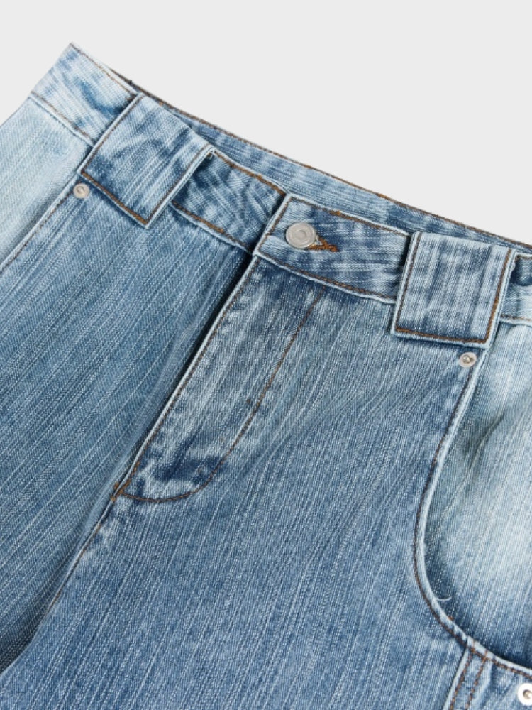 DCRB Baggy Washed Flower Denim Jeans - Image 10