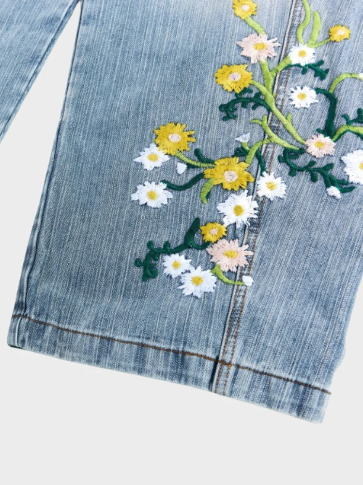 DCRB Baggy Washed Flower Denim Jeans - Image 9