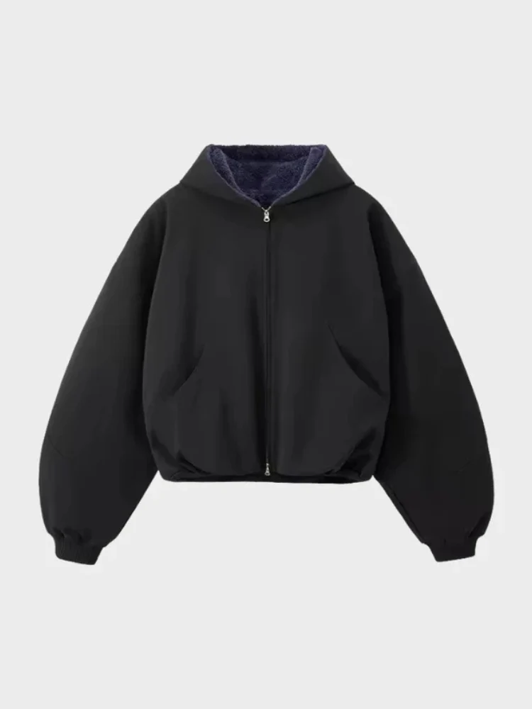 DCRB Boxy Teddy Fleece Zipper with Hoodie