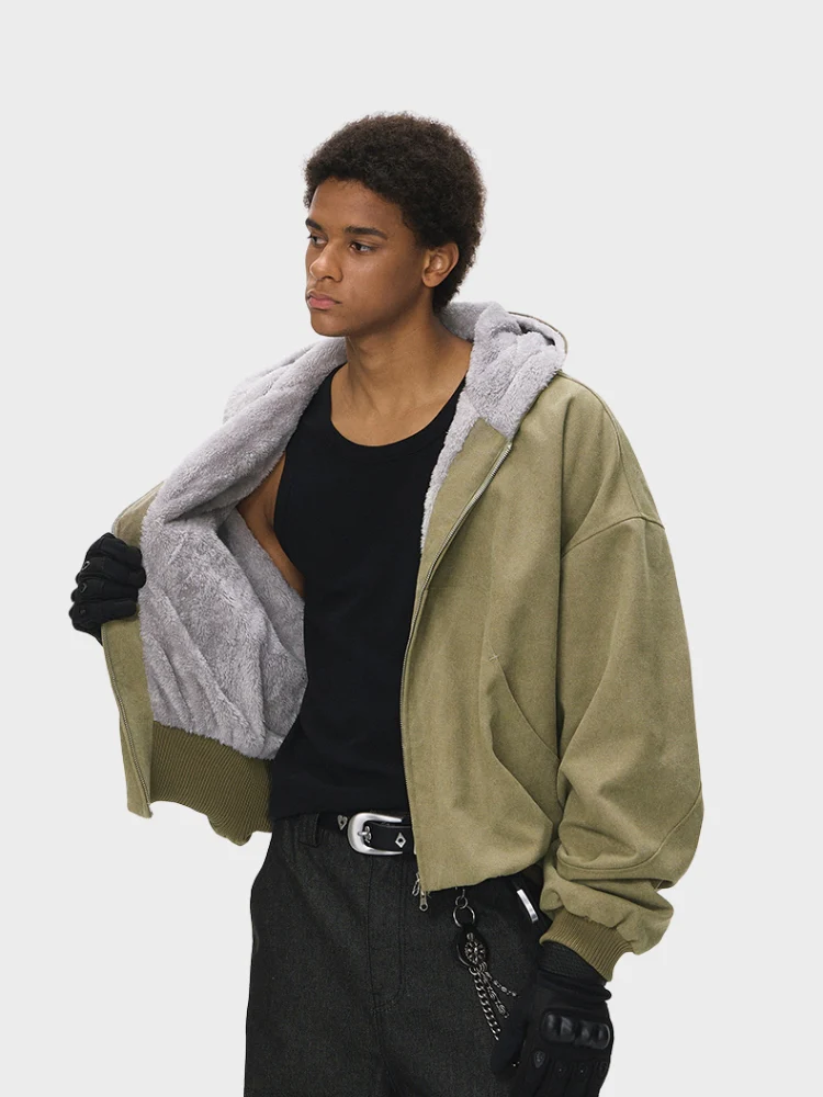 DCRB Boxy Teddy Fleece Zipper with Hoodie - Image 13