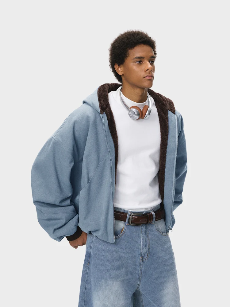 DCRB Boxy Teddy Fleece Zipper with Hoodie - Image 18