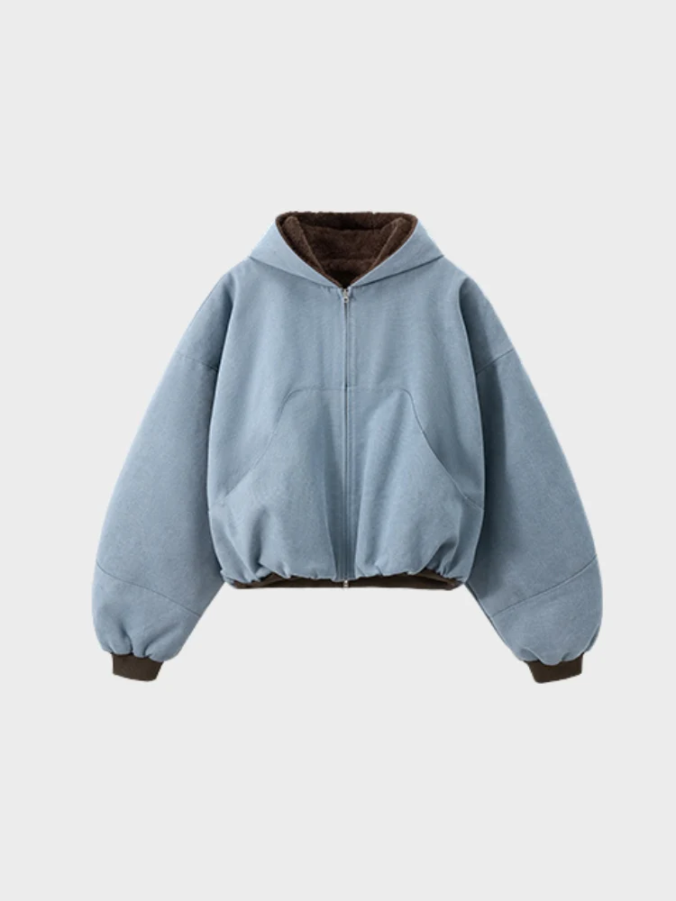 DCRB Boxy Teddy Fleece Zipper with Hoodie - Image 5