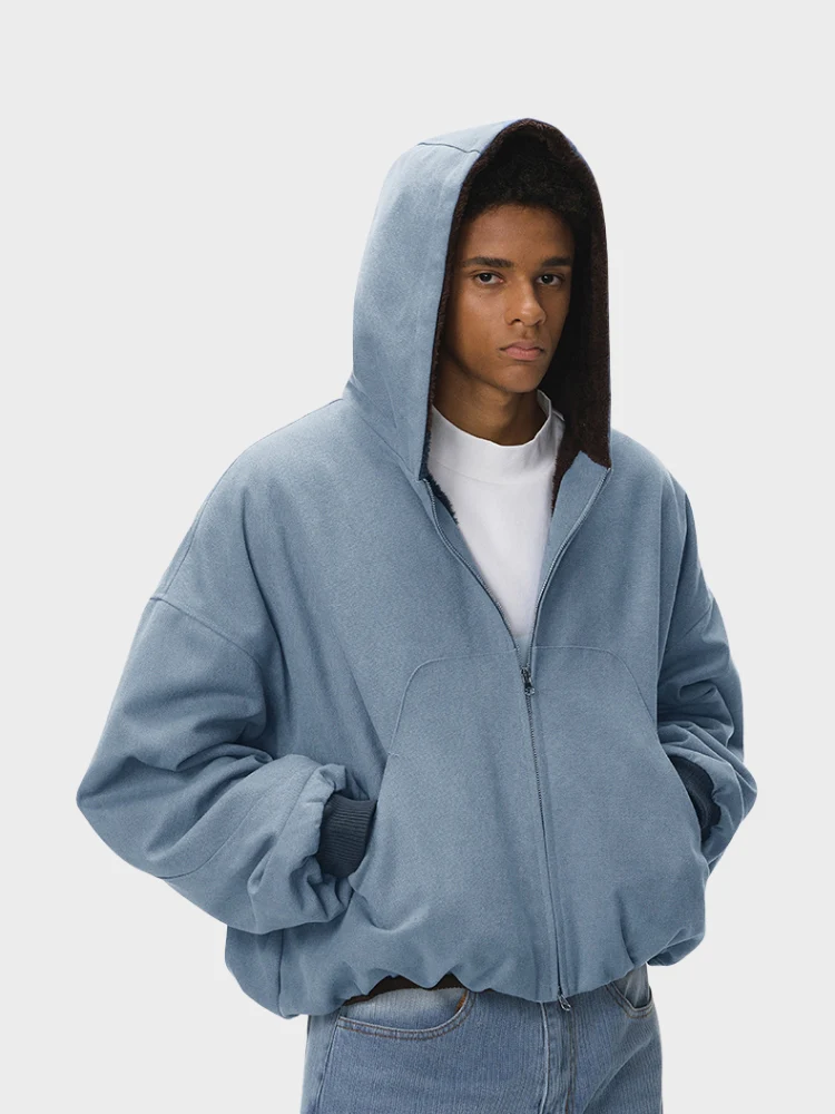 DCRB Boxy Teddy Fleece Zipper with Hoodie - Image 6