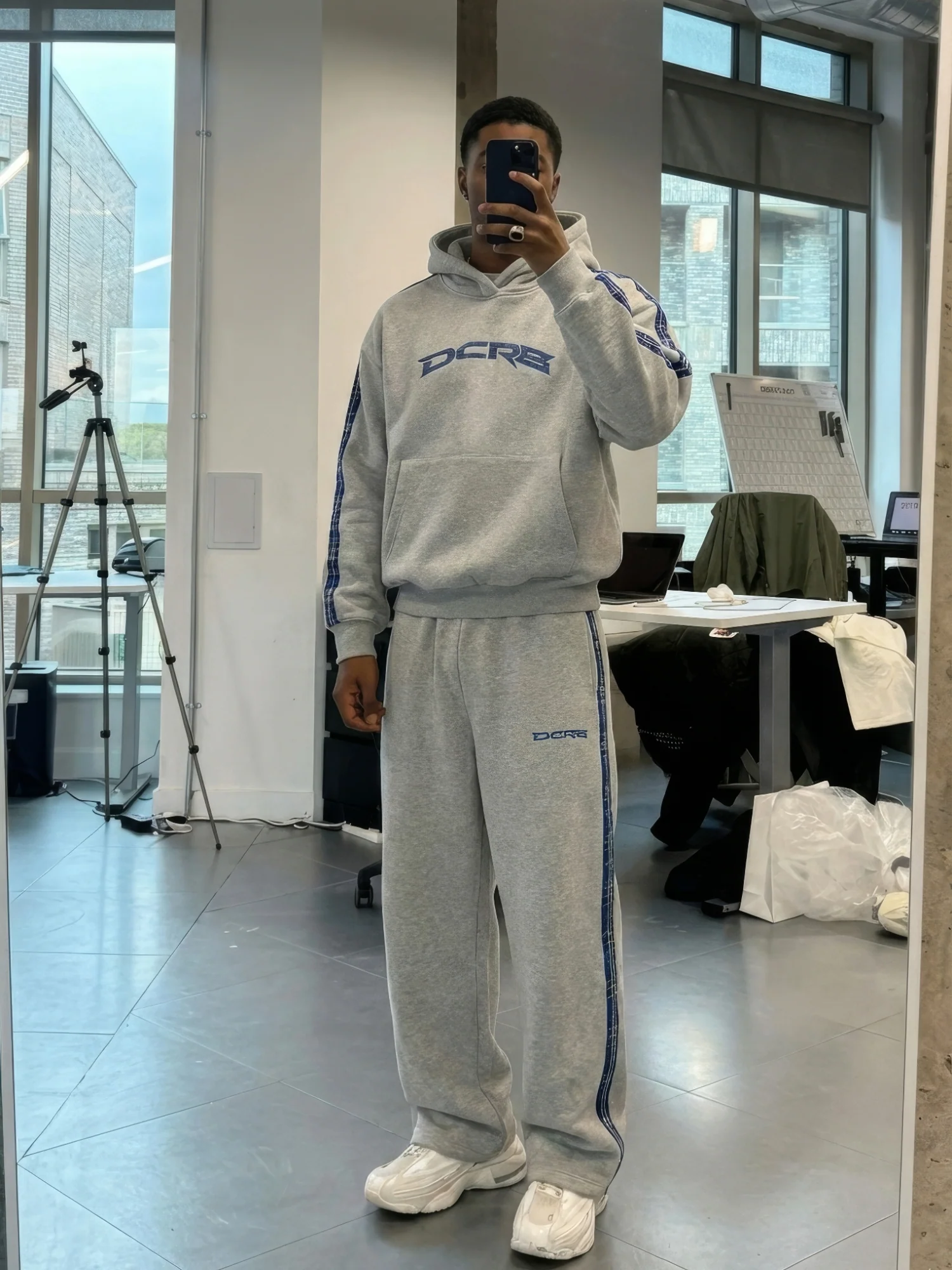 DCRB Checkered Stripe Baggy Joggers - Image 3