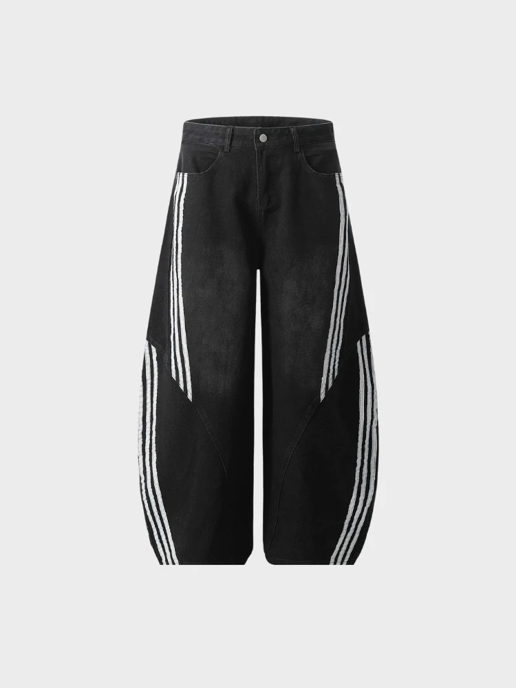 DCRB Striped Barrel Denim Jeans - Image 12