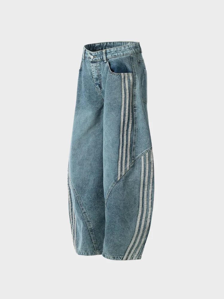 DCRB Striped Barrel Denim Jeans - Image 17