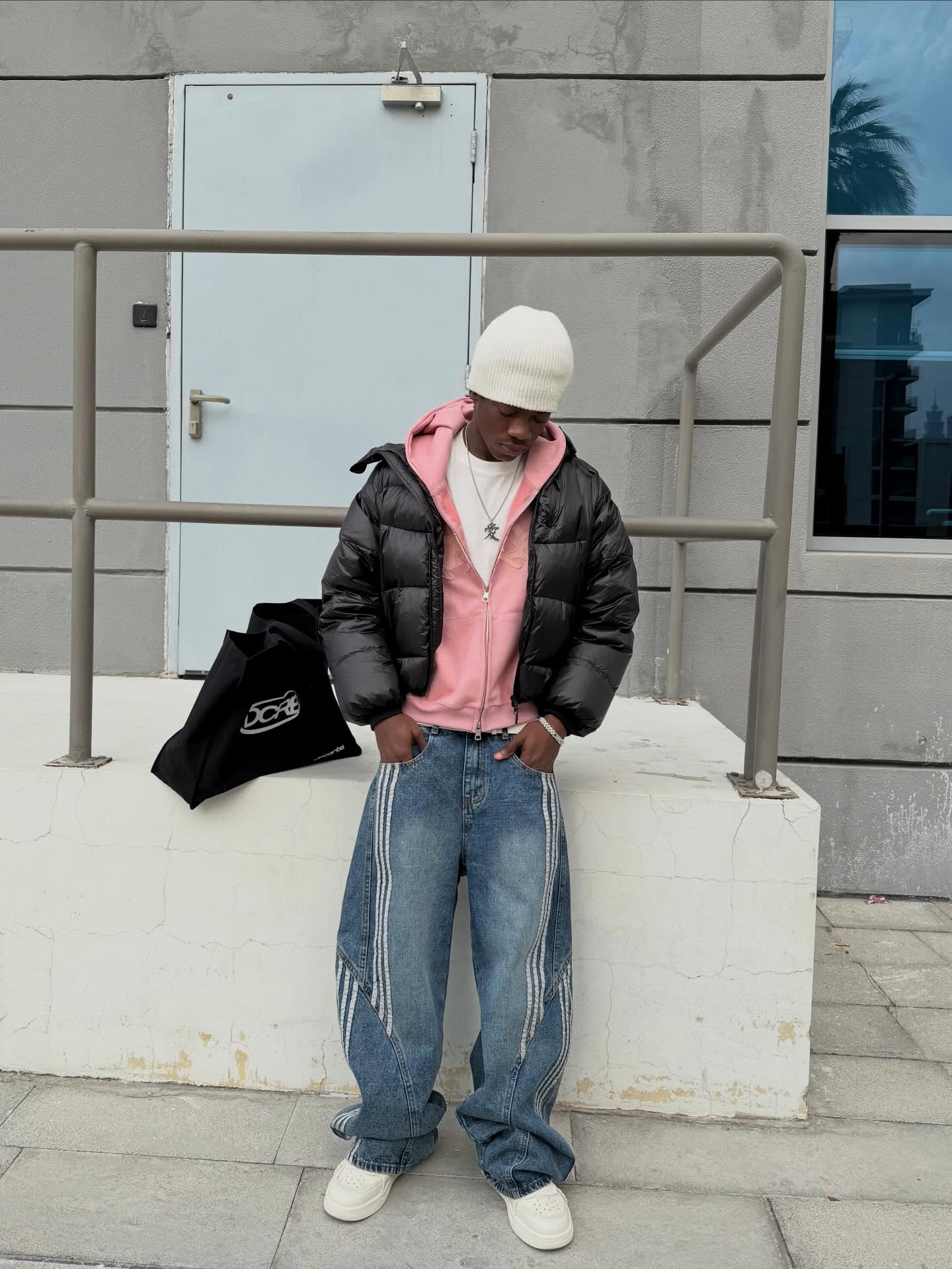 DCRB Striped Barrel Denim Jeans - Image 5