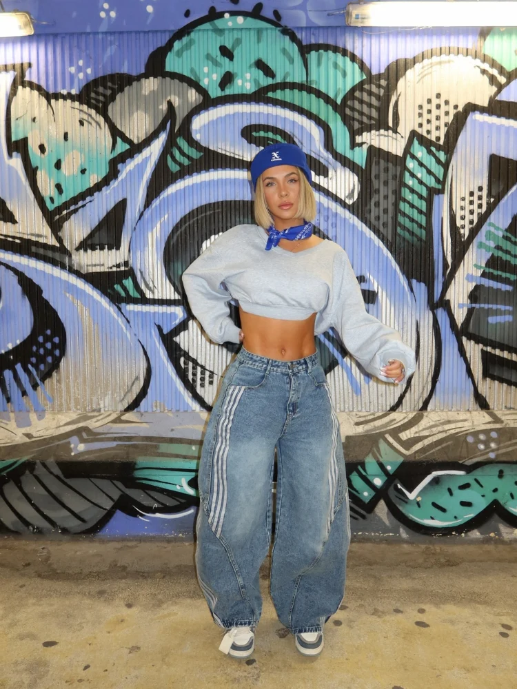 DCRB Striped Barrel Denim Jeans - Image 6