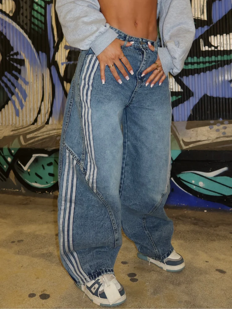 DCRB Striped Barrel Denim Jeans - Image 7
