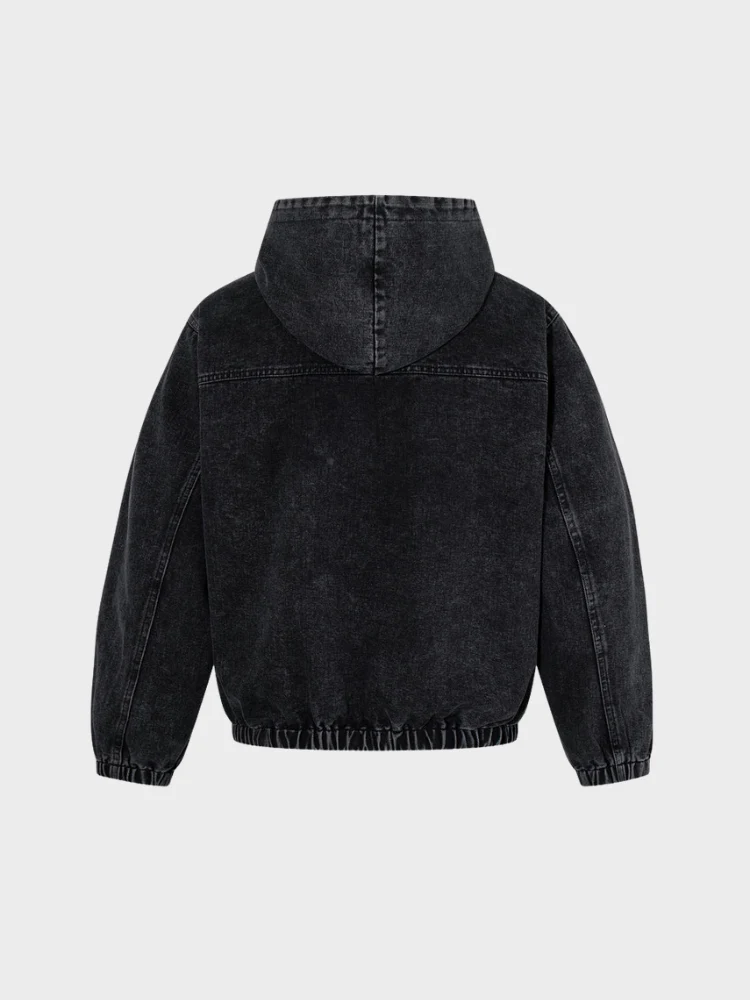 DCRB Toggle Front Washed Denim Hoodie - Image 3
