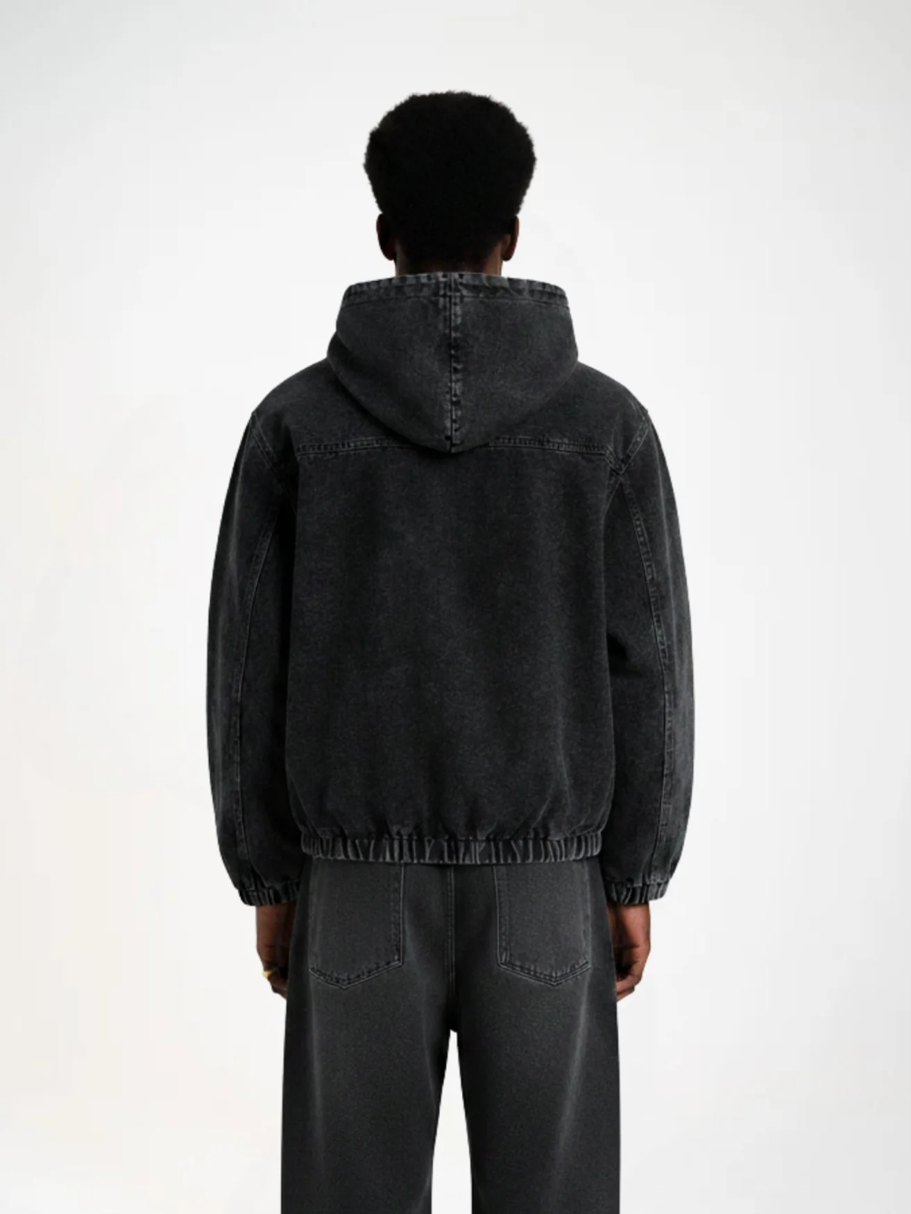 DCRB Toggle Front Washed Denim Hoodie - Image 4