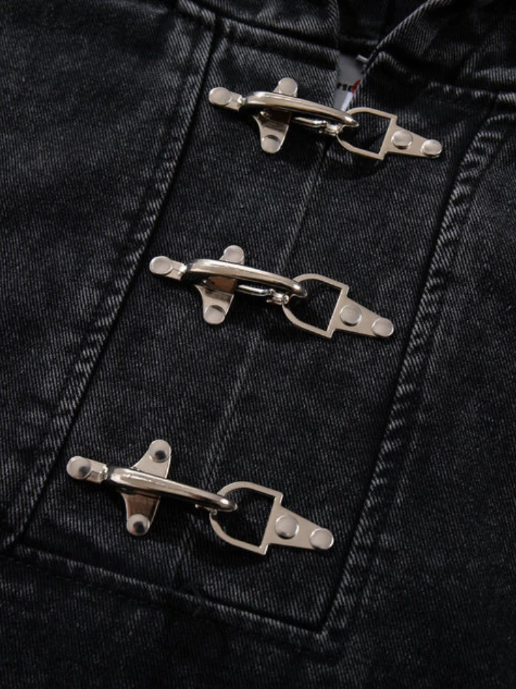 DCRB Toggle Front Washed Denim Hoodie - Image 5