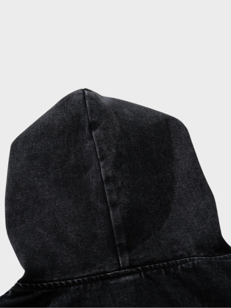 DCRB Toggle Front Washed Denim Hoodie - Image 7
