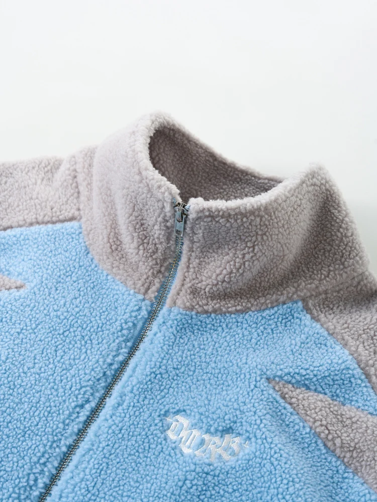 DCRB Two Tone Sherpa Fleece Jacket Blue - Image 7