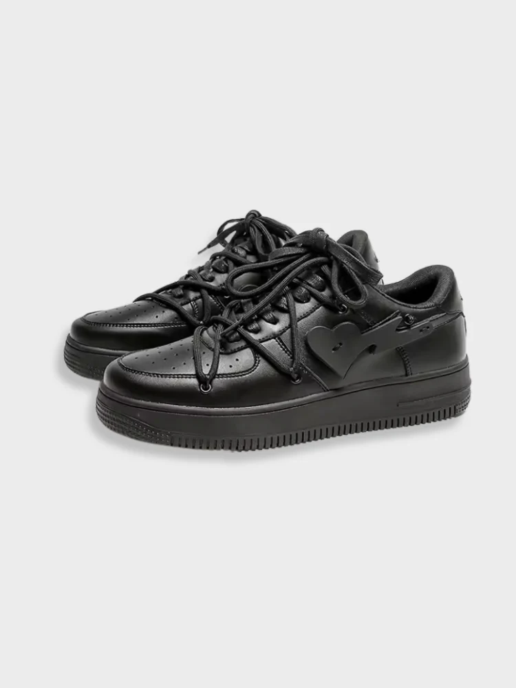 DCRB Vintage Black Heart Sneakers - Image 3