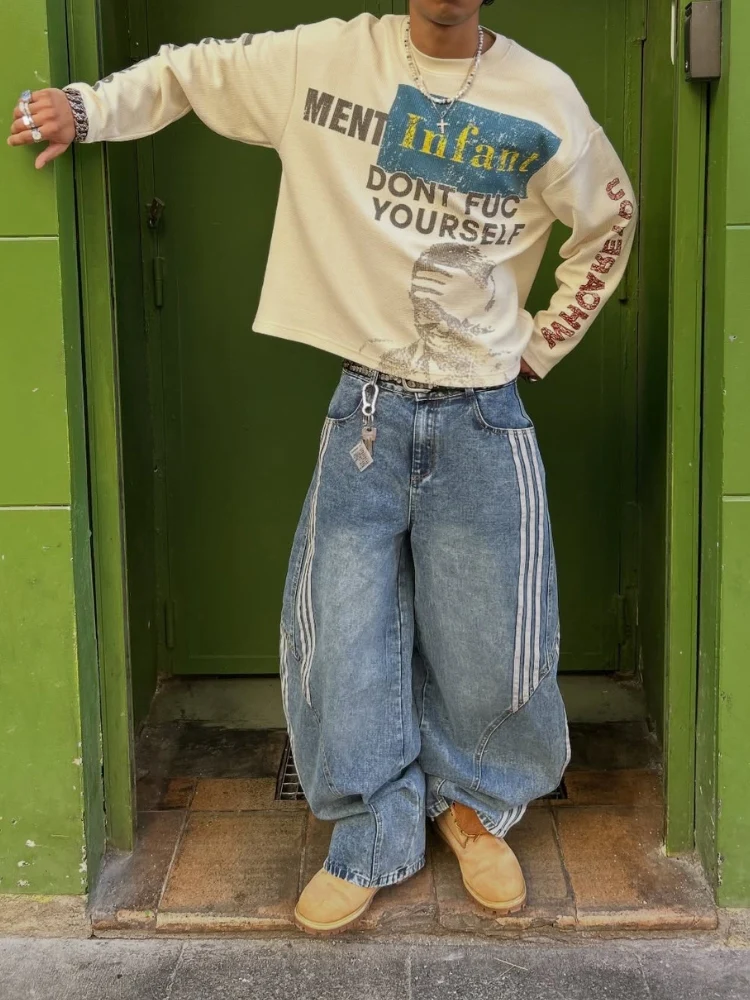 DCRB Striped Barrel Denim Jeans - Image 4